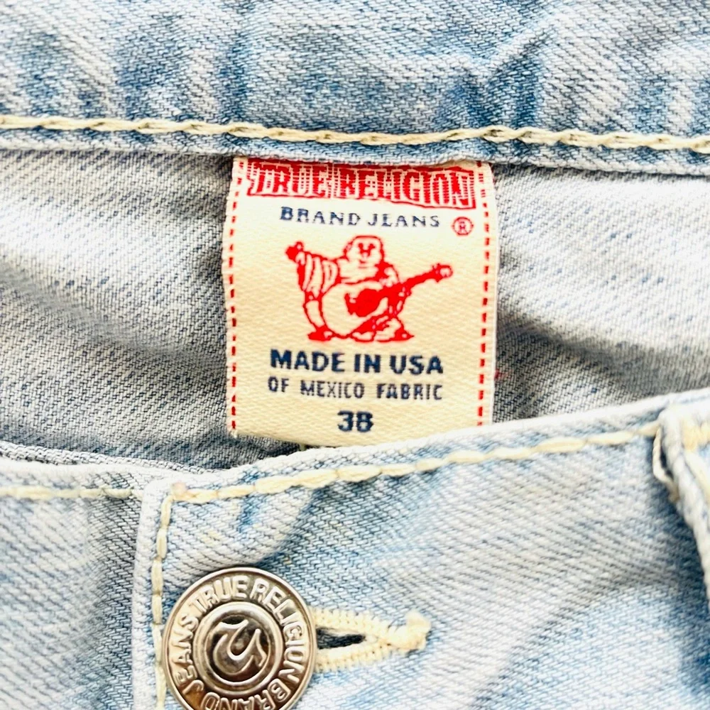 True Religion Section Straight Jeans Mens 38‎ x33 Blue USA Made